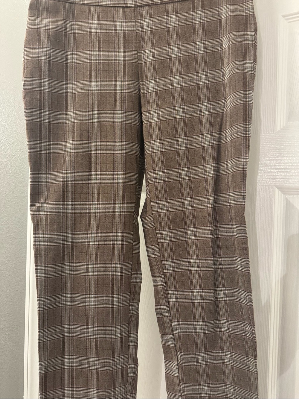 Counterparts Stretch Red and Brown Plaid Dress Pants Size Small